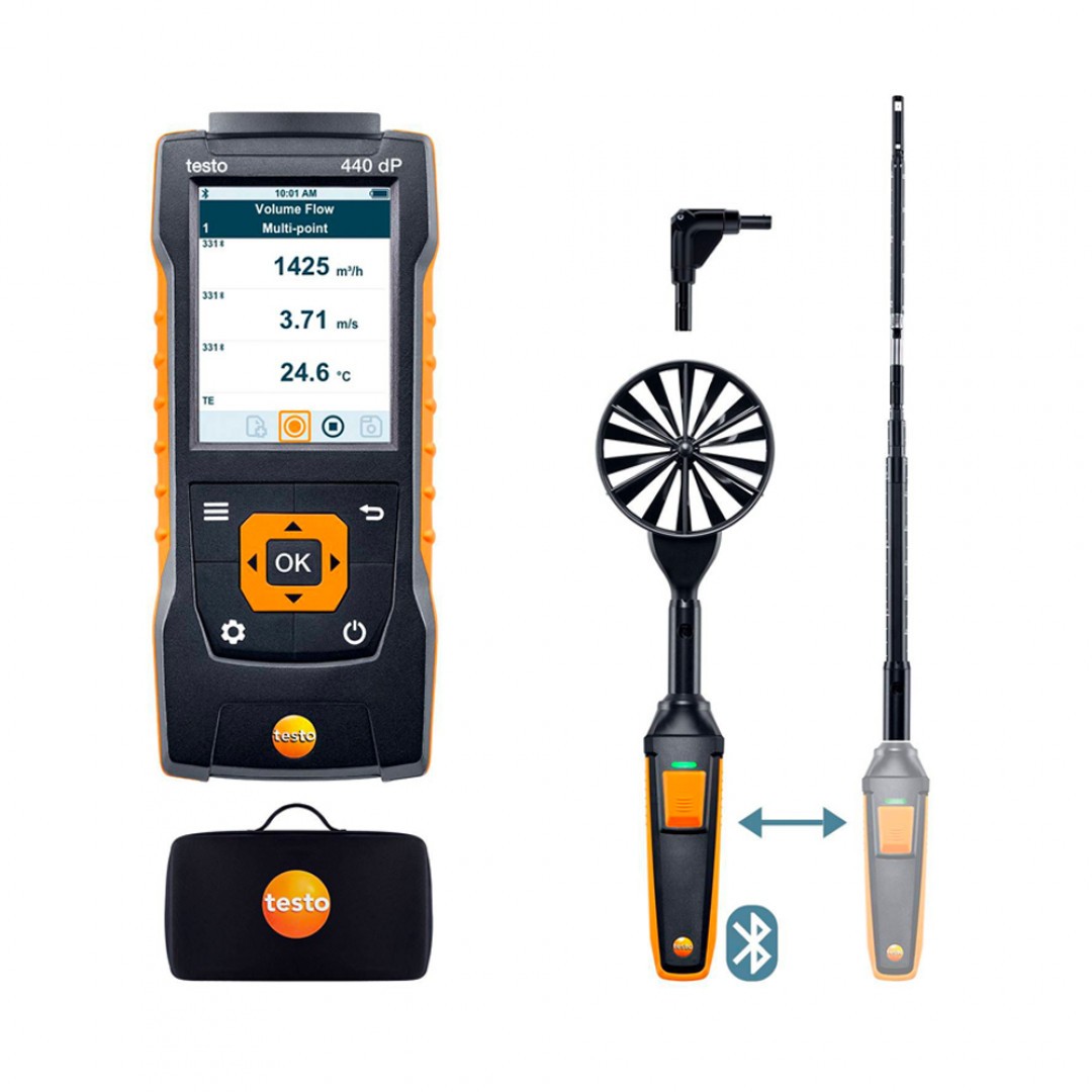 Imagen Set testo 440 dP - Set Pro 1 para caudal con Bluetooth