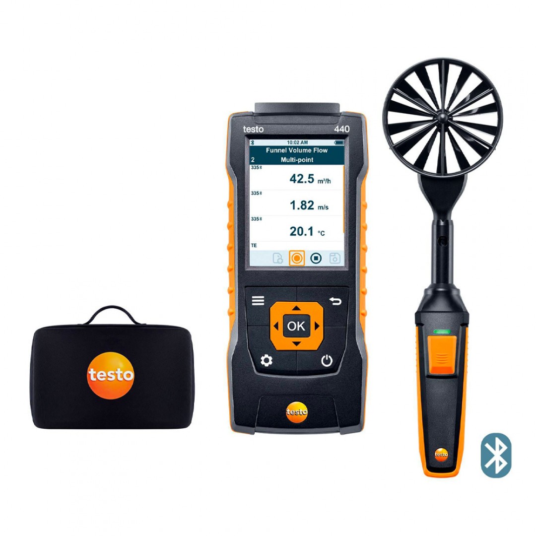 Imagen Set de molinete de 100 mm testo 440 con Bluetooth®
