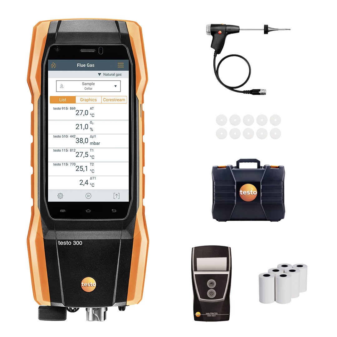 Imagen Set analizador de combustión testo 300 Longlife "NEXT LEVEL" - Con dilución e impresora
