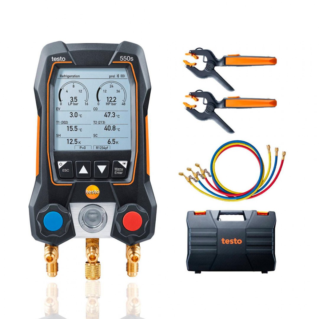 Imagen Set analizador de refrigeración testo 550s - Set Smart Digital con sondas inalámbricas y mangueras