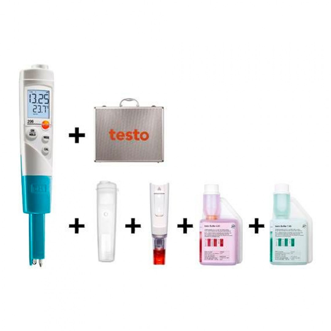 Imagen Set pHmetro testo 206-pH1 - Set para medición de pH y temperatura en líquidos
