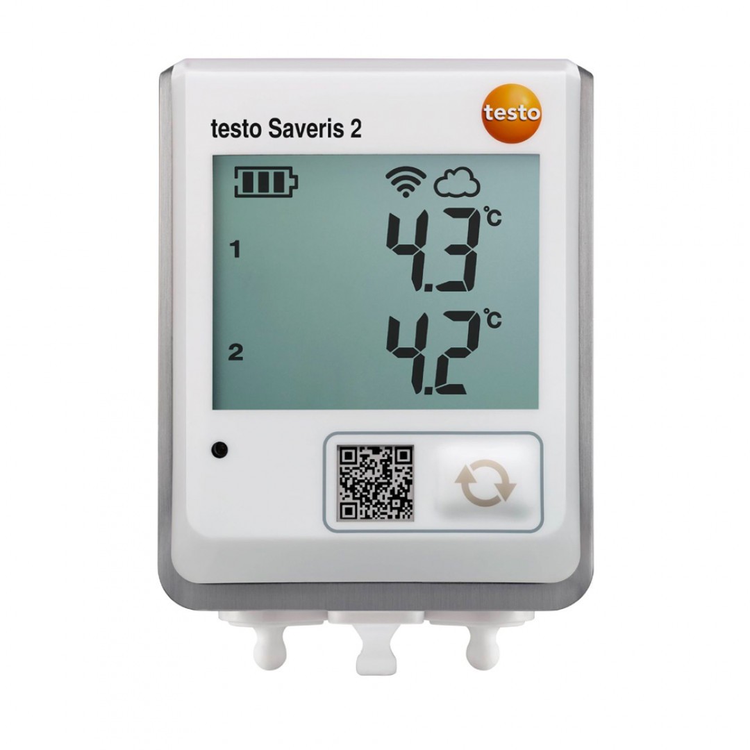 Imagen Data logger WiFi testo Saveris 2-T2 - Data logger de temperatura con conexiones para sonda NTC externa y contacto puerta
