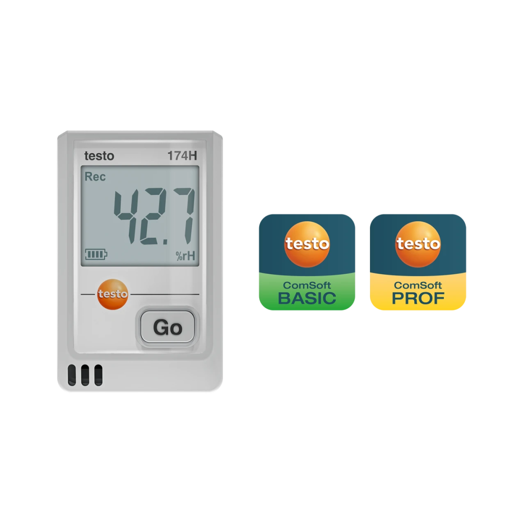Imagen Registrador de humedad y temperatura testo 174 H - Con cable USB-C y software para PC